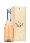 Custom Engraved Wine & Wood Box - Prosecco Rosé