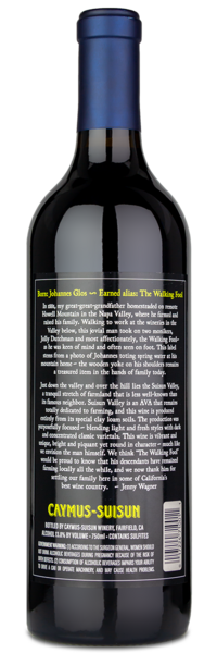 Walking Fool Red Blend - Winery Back Label
