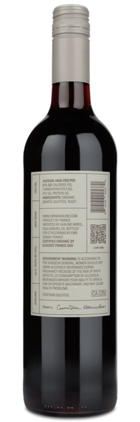 Avaline Red Blend - Winery Back Label