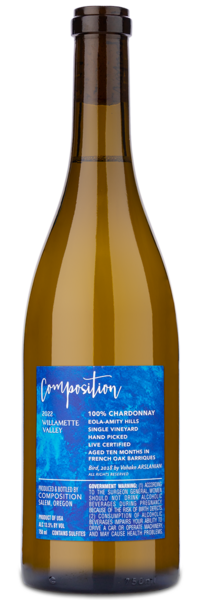 2022 Composition Willamette Valley Chardonnay - Winery Back Label