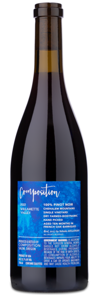 2022 Composition Willamette Valley Pinot Noir - Winery Back Label