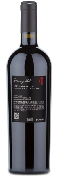 Orin Swift Mercury Head Cabernet Sauvignon - Winery Back Label