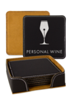 Leatherette Coaster - Black Set