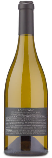 La Crema Saralee's Vineyard - Winery Back Label