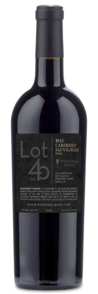 Personal Wine Lot #40 Napa Valley Cabernet Sauvignon - Winery Back Label