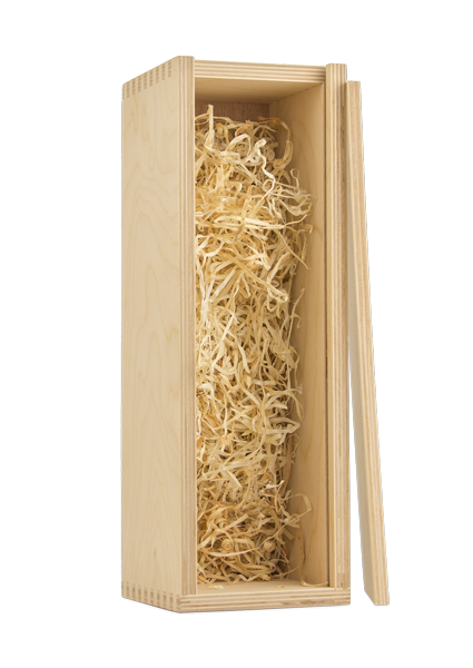 Single Bottle Pine Box for Wine - Open