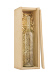 Single Bottle Pine Box for Wine - With Bottle
